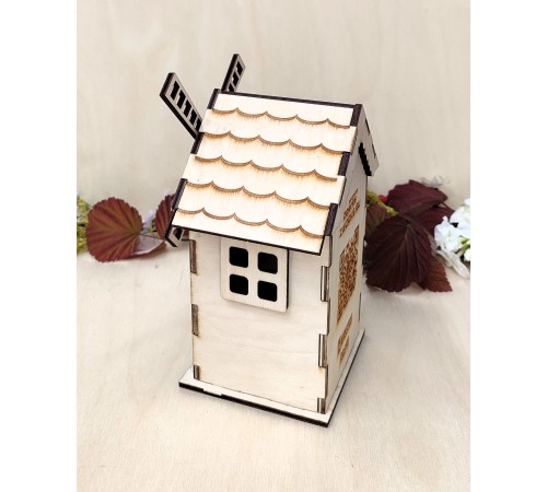 Очаровательный Чайный Домик "Ветряная Мельница" из Березовой Фанеры (Без окраса)