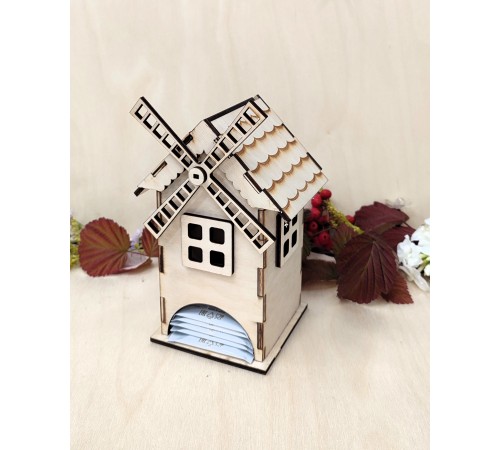 Очаровательный Чайный Домик "Ветряная Мельница" из Березовой Фанеры (Без окраса)