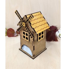 Очаровательный Чайный Домик "Ветряная Мельница" из Березовой Фанеры (Палисандр-лиственница)