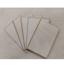 Набор для выжигания и творчества: 5 березовых фанерных дощечек 9x13.5 см толщина 3 мм (ФК, Россия)