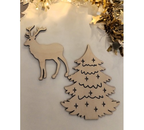 Новогодний светильник-декор "Олень в волшебном лесу"