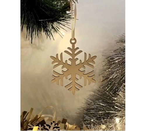 Набор ёлочных игрушек "Снежинки" из фанеры, 8см, 12 штук